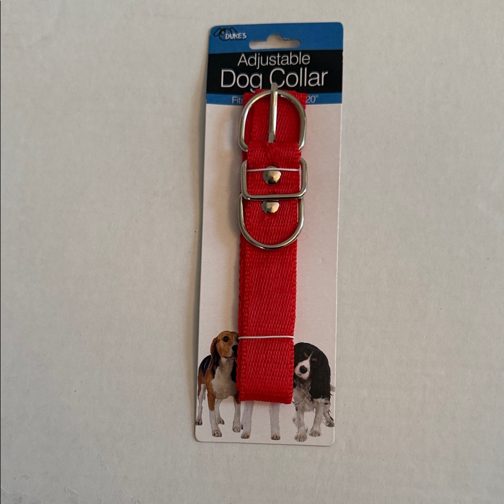 Durable Red Adjustable Dog Collar by